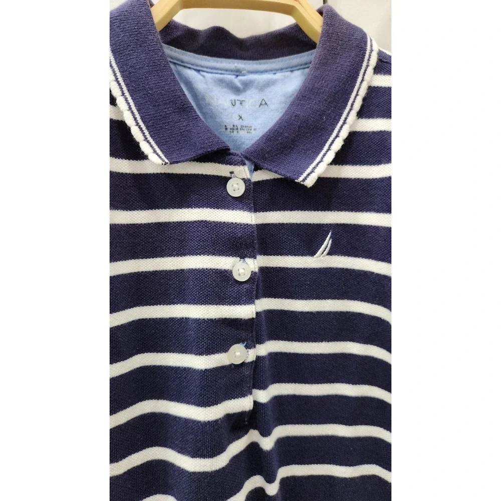 Nautica Girls Sleeveless Sailor Stripe Blue with collar‎ dress Size 6X